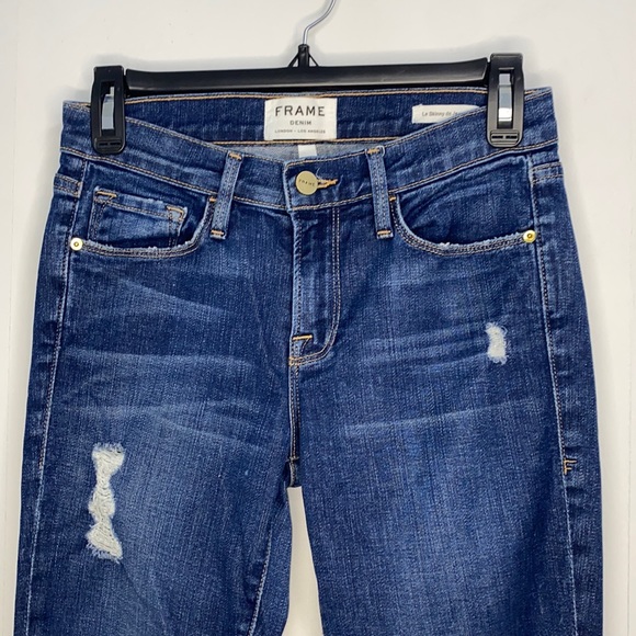 FRAME Le Skinny de Jeanne distressed stretch skinny jeans size 26 - Picture 2 of 11